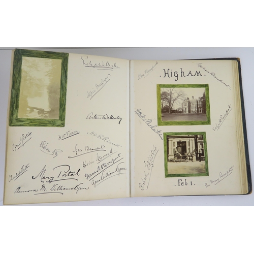 435 - a photographic and country house scrap album comprising; 1890s photographs of Sark, Skye, Aviemore, ... 