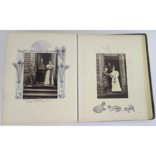 435 - a photographic and country house scrap album comprising; 1890s photographs of Sark, Skye, Aviemore, ... 