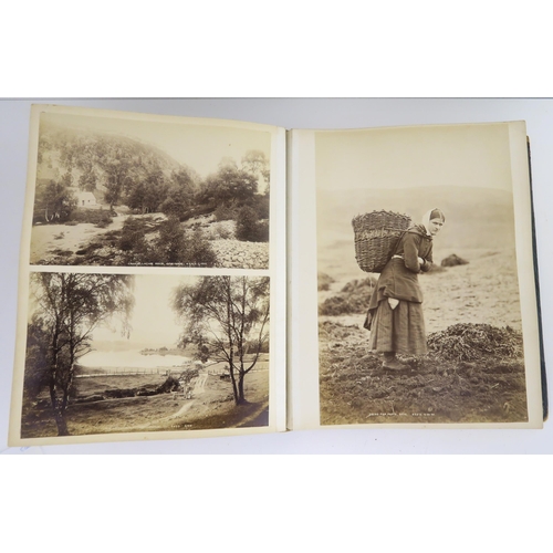 435 - a photographic and country house scrap album comprising; 1890s photographs of Sark, Skye, Aviemore, ... 