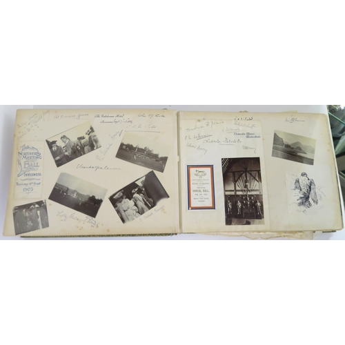 436 - A Victorian country house photograph and scrap album to Eva Comprising; photographs and autographs o... 