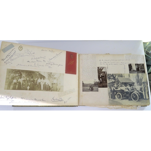 436 - A Victorian country house photograph and scrap album to Eva Comprising; photographs and autographs o... 