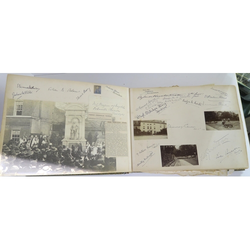 436 - A Victorian country house photograph and scrap album to Eva Comprising; photographs and autographs o... 