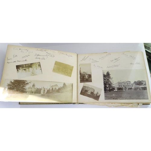 436 - A Victorian country house photograph and scrap album to Eva Comprising; photographs and autographs o... 