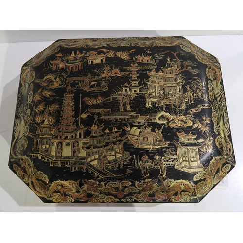 474 - A decorated oriental lacquer box