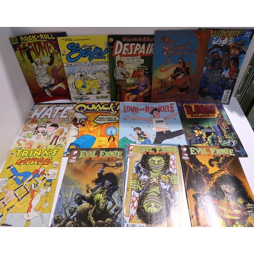 481 - A mixed lot of underground comics with copies of Despair, Dope, Rock n Roll Madness, Serious Comics,... 