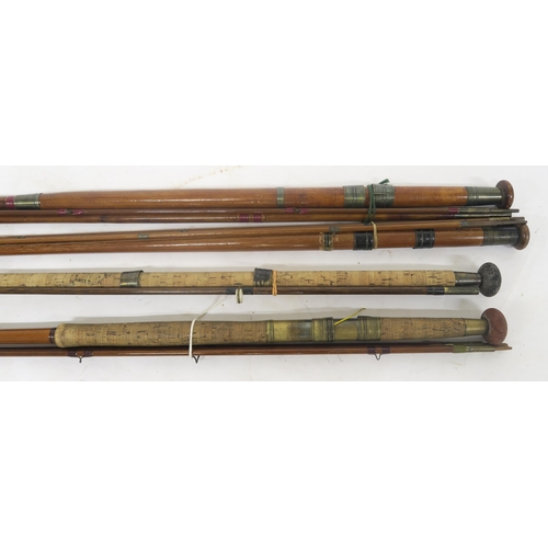 147A - A lot of four vintage split cane fishing rods (4)