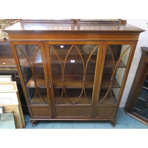 70 - An Edwardian mahogany glazed display cabinet and a Victorian mahogany astragal glazed hanging corner... 