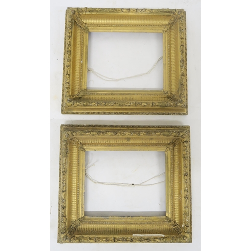 83 - A 19th century gilt gesso picture frame, 95cm high x 83cm wide and a pair of smaller gilt gesso fram... 