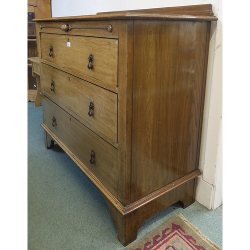 85 - A 20th century mahogany chest of three drawers, 93cm high x 106cm wide x 49cm deep