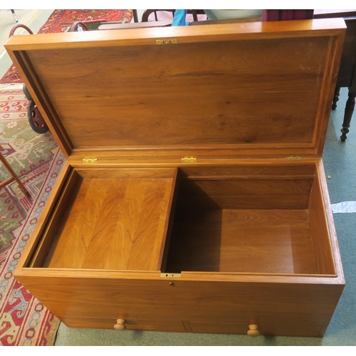 86 - A 20th century teak single drawer blanket chest, 55cm high x 106cm wide x 54cm deep