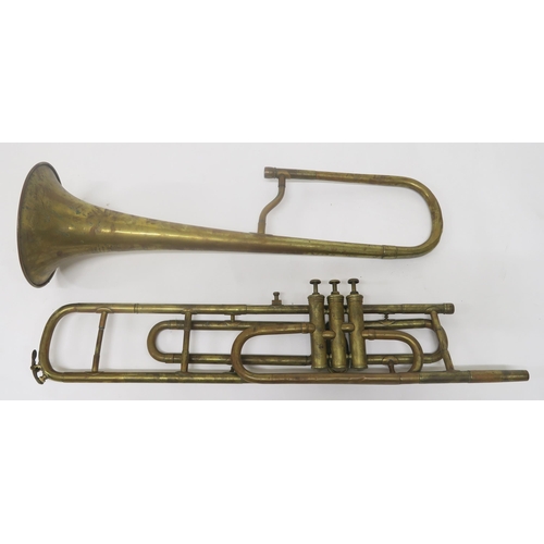 419 - A Distin valve trombone made under Boosey and Hawkes London in brass finish