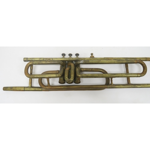 419 - A Distin valve trombone made under Boosey and Hawkes London in brass finish