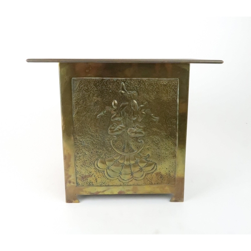Vintage Brass Square Footed Planter