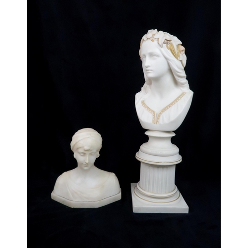 199 - A COPELAND PARIAN BUST OF OPHELIA after the original by W C Marshall, the reverse with impressed mar... 