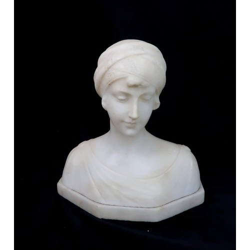 199 - A COPELAND PARIAN BUST OF OPHELIA after the original by W C Marshall, the reverse with impressed mar... 