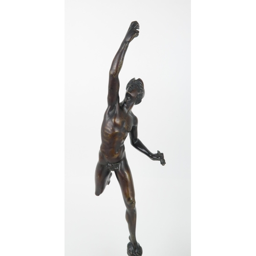 205 - A PAIR OF FRENCH BRONZE FIGURES OF MERCURY AND FORTUNAafter Giambologna, both on a rosso marble cyli... 