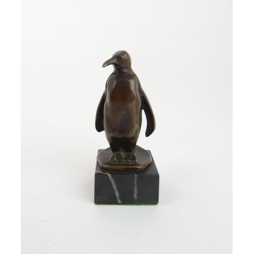 207 - W. GEISLER, BERLIN - A BRONZE OF A PENGUINupon marble base, 10cm high