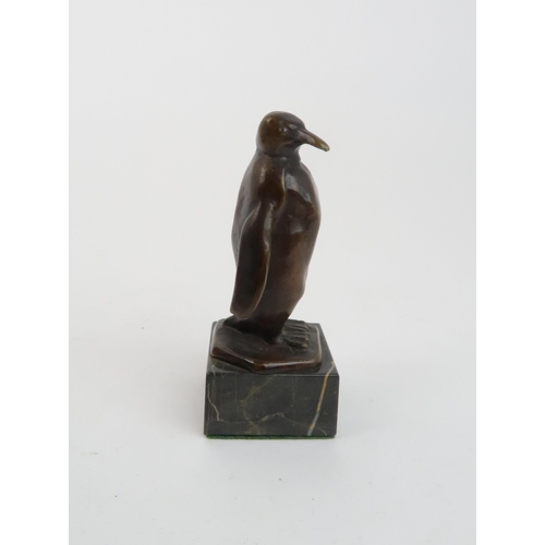 207 - W. GEISLER, BERLIN - A BRONZE OF A PENGUINupon marble base, 10cm high