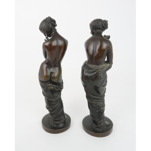 209 - CHARLES CUMBERWORTH (1811-1852)A pair of 19th century patinated bronze figures depicting two semi-nu... 