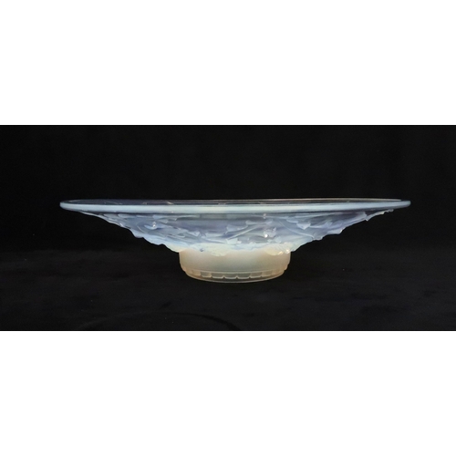 211 - A FRENCH SABINO OPALESCENT GLASS DISHmoulded with thistles, 35cm diameter