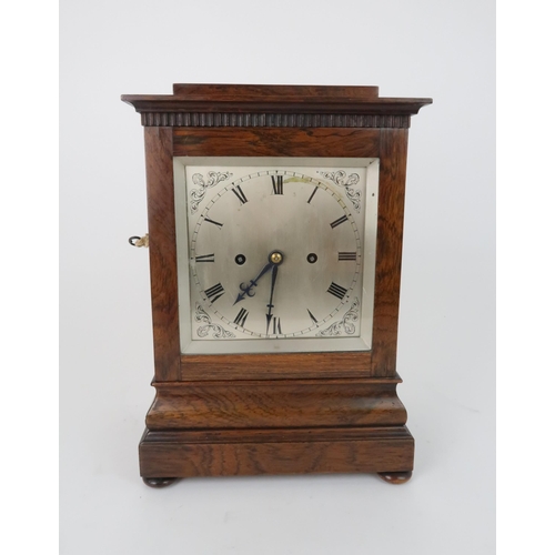 220 - Please note this clock is not a Westminster Chiming clock, but strikes on a gongA WOODEN MANTLE CLOC... 