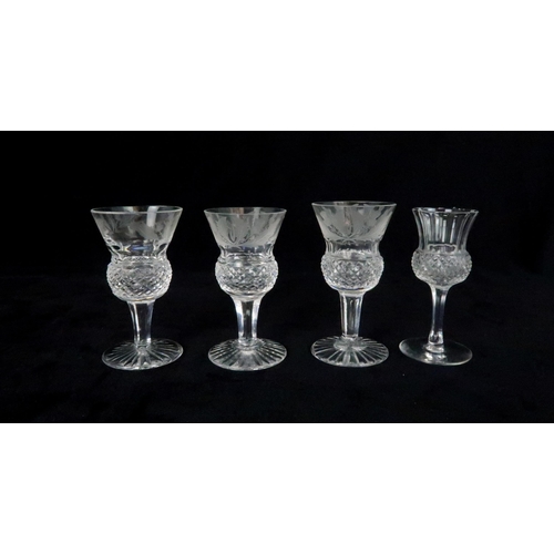 237 - A PART SUITE OF EDINBURGH THISTLE SHAPED DRINKING GLASSESincluding seven large wine glasses 16.5cm, ... 