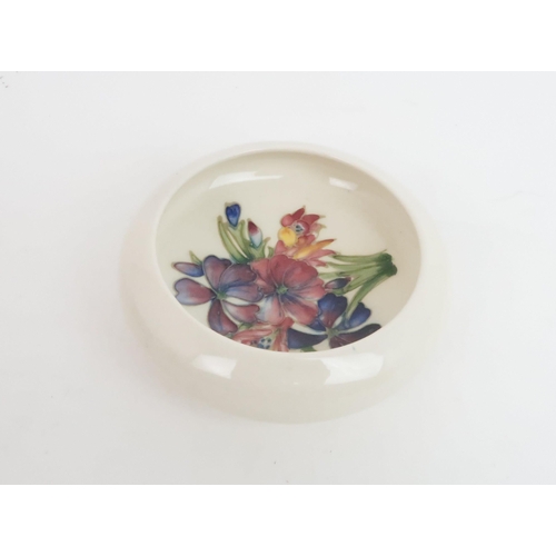 312 - A MOORCROFT SPECIAL EDITION MORELLO CHERRY BOWL1995, No. 930, a Pansy trinket pot and cover, second,... 