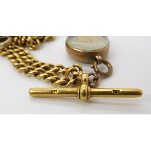 781 - A 22CT GOLD CURB LINK FOB CHAINhung with a gold plated Scottish, Alexander III Silver Penny in a 9ct... 