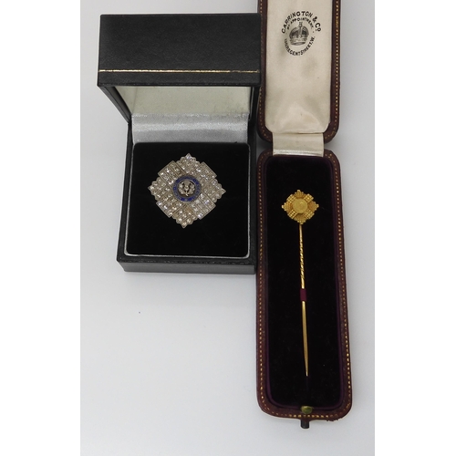 793 - SCOTS GUARDS SWEETHEART BROOCH AND PINthe brooch made in white metal and set with diamonds throughou... 