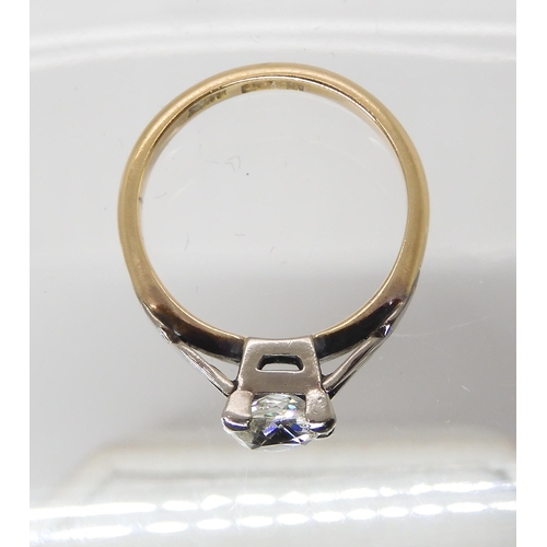 844 - AN 18CT OLD CUT DIAMOND RINGwith white gold leaf design shoulders the approximate dimensions of the ... 