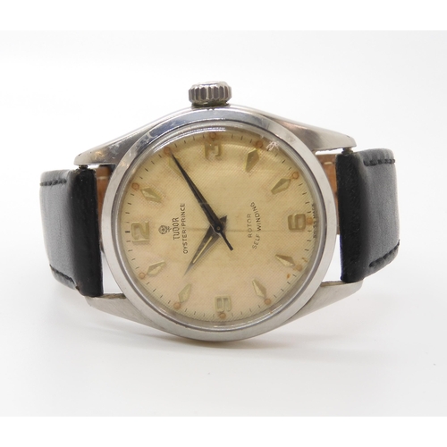 912 - A TUDOR OYSTER PRINCE ROTOR SELF WINDINGwith textured cream dial , Arabic and arrow head numerals, a... 