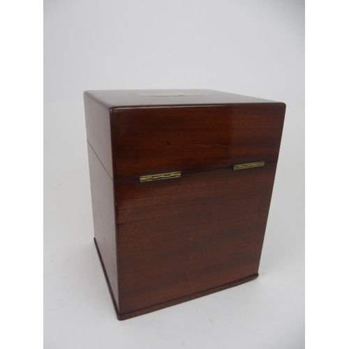 616 - A VICTORIAN MAHOGANY AND BRASS BOUND APOTHECARY BOXthe fitted interior with bottles and glass p... 