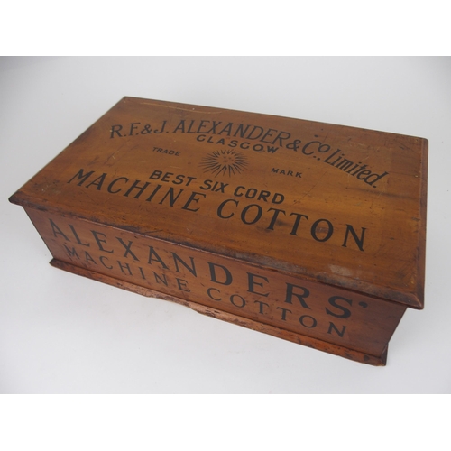 617 - A R.F. & J. ALEXANDER & CO., LTD STAINED PINE COUNTER REEL CHESTthe front with two drawers i... 