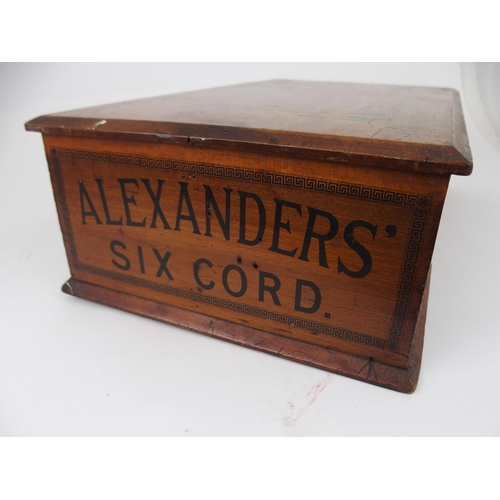 617 - A R.F. & J. ALEXANDER & CO., LTD STAINED PINE COUNTER REEL CHESTthe front with two drawers i... 