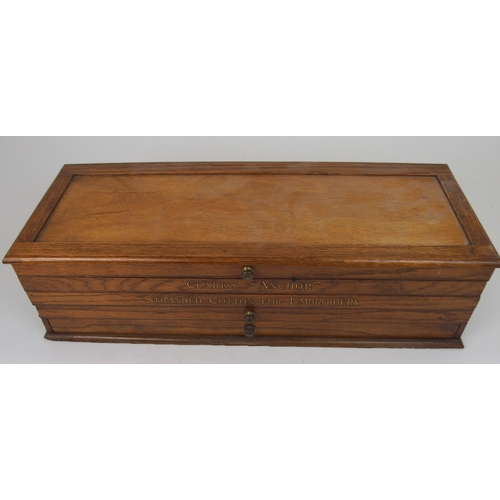 618 - AN OAK CANTILEVER FOUR TIER THREAD BOXwith gilt painted lettering inscribed Clark's Anchor Stranded ... 