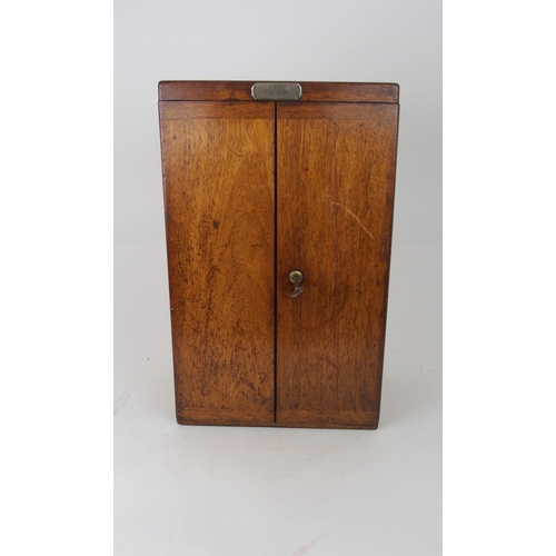 627 - A VICTORIAN MAHOGANY TWELVE-DRAWER COLLECTORS CABINETwith hinged front doors, with white-metal plaqu... 