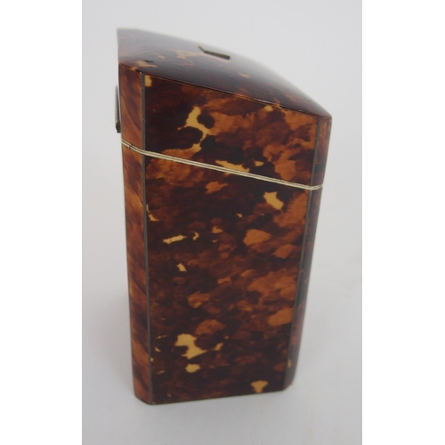 635 - A 19TH CENTURY TORTOISHELL AND WHITE-METAL INLAID LADIES NEEDLEWORK COMPANION BOXwith hinged lid and... 