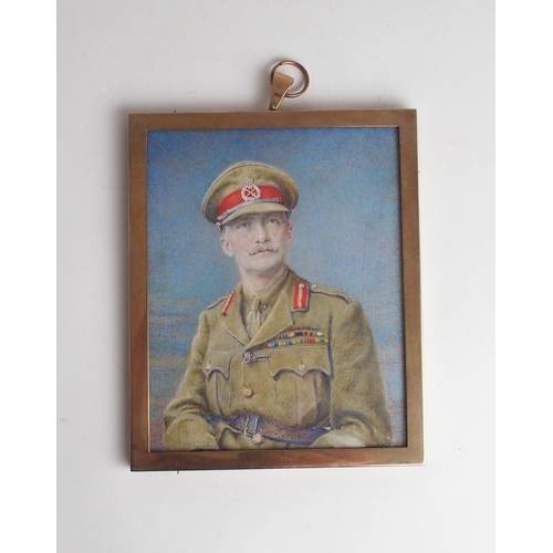 650 - DORA WEBB: PORTRAIT MINIATURE OF MAJOR GENERAL JOHN VAUGHANC.B (M), C.M.G., D.S.O. in full military ... 