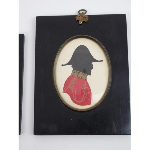 658 - FIVE 19TH CENTURY BUST LENGTH SILHOUETTEScomprising officer in red tunic, 16.5 x 13cm overall, three... 