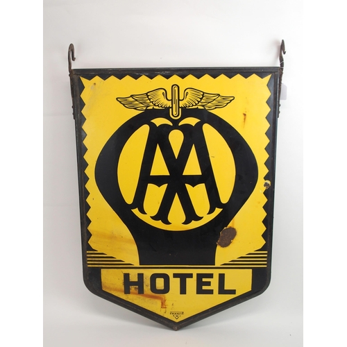 662 - AN ENAMEL AA DOUBLE-SIDED HOTEL SIGNby Franco SW1, with original bracket, 80 x 56cm... 