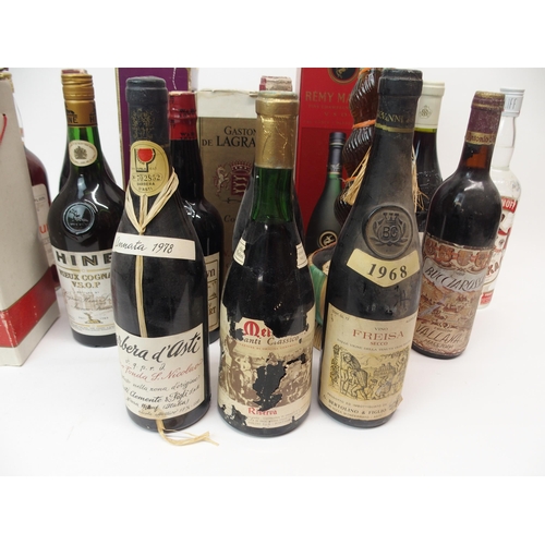 704 - FREISA SECCO 1968 BY BERTOLINO & FIGLIO72cl, Gr. 12,5 and a collection of other alcohol includin... 