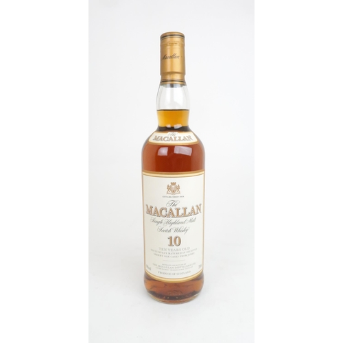 714 - A BOTTLE OF THE MACALLAN 10 YEAR OLD SINGLE MALT WHISKYmatured in selected sherry oak cask from Jere... 