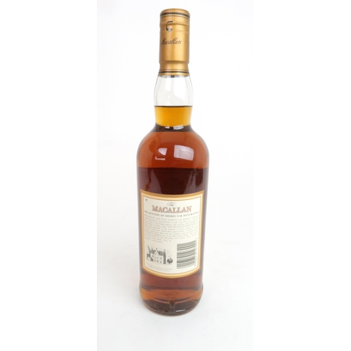 714 - A BOTTLE OF THE MACALLAN 10 YEAR OLD SINGLE MALT WHISKYmatured in selected sherry oak cask from Jere... 