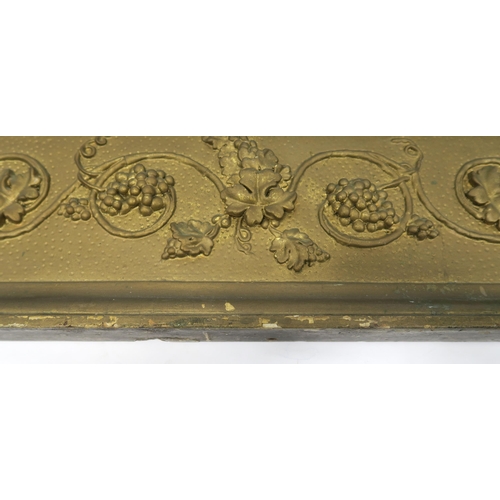 1 - AN EARLY 19TH CENTURY GILTWOOD AND GESSO OVERMANTLE MIRRORwith moulded cornice above bevelled mirror... 