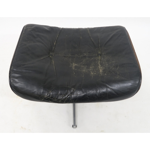 101 - A MID 20TH CENTURY AFTER CHARLES AND RAY EAMES FOR HERMAN MILLER LOUNGE CHAIR AND STOOLwith black le... 