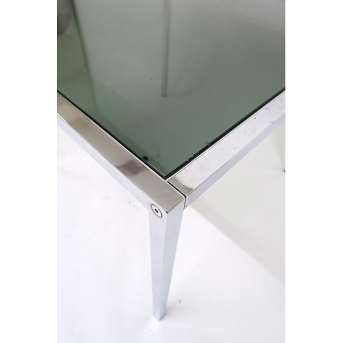 110 - A MID 20TH CENTURY CHROME FRAMED GLASS TOP COFFEE TABLE71cm high x 97cm wide x 97cm deep... 