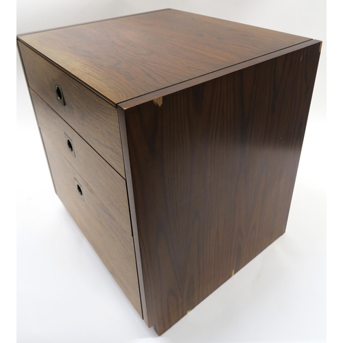 113 - *WITHDRAWN* MID 20TH CENTURY ROSEWOOD THREE DRAWER BEDSIDE CHEST DESIGNED BY ROBERT HERITAGE FOR ARC... 