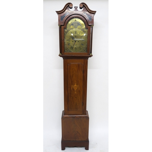 56 - A GEORGIAN MAHOGANY CASED GRANDFATHER CLOCKwith brass face, roman numerals, lunar phase dial(soldere... 