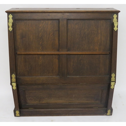 75 - A LATE VICTORIAN OAK FALL FRONT FOLIO CABINETwith interior fall front compartment, 127cm high x 125c... 