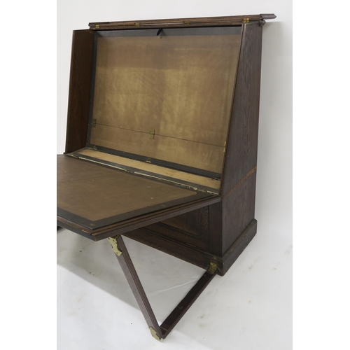 75 - A LATE VICTORIAN OAK FALL FRONT FOLIO CABINETwith interior fall front compartment, 127cm high x 125c... 